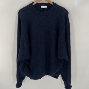 Raey Women's Navy Blue Cotton/Wool/Cashmere Blend Crew Oversized Sweater Size M